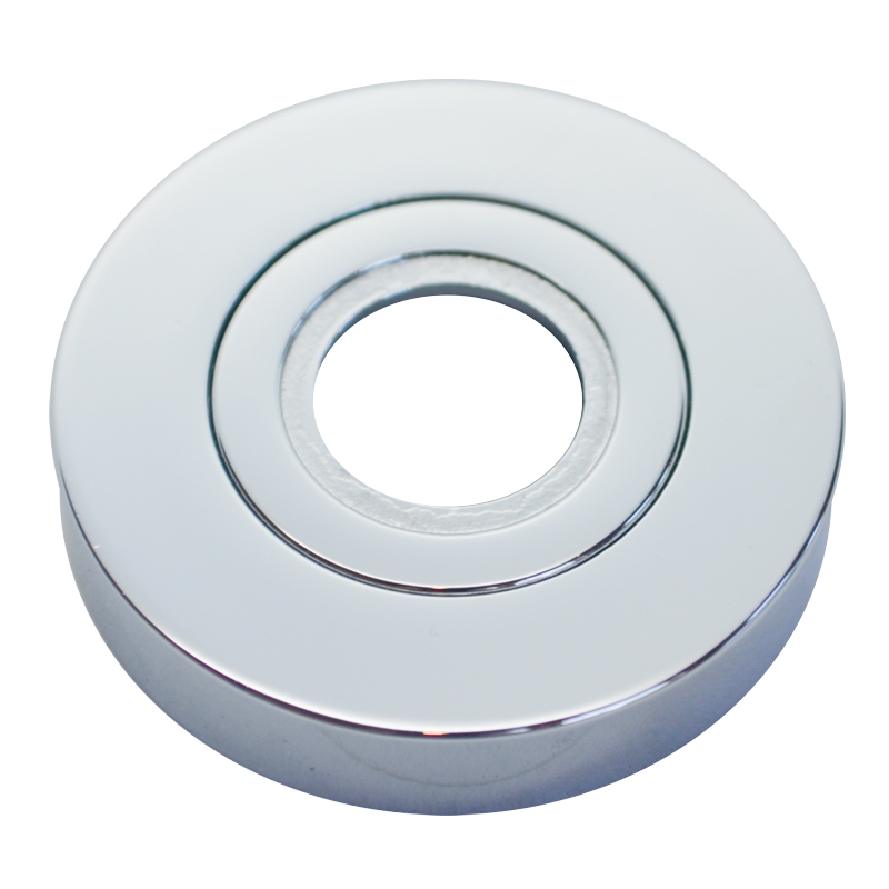 Drückerrosette Messing verchromt mit Schutzlack.D Drückerrosette (TD) in Chrom D