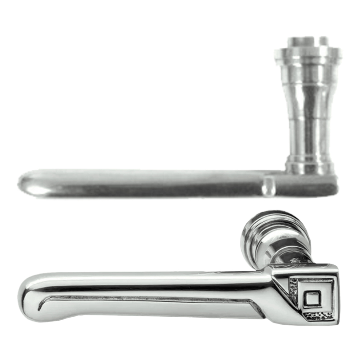 Türgriff aus Messing vernickelt matt 117mm DIN Links Serie TD101 Bild1