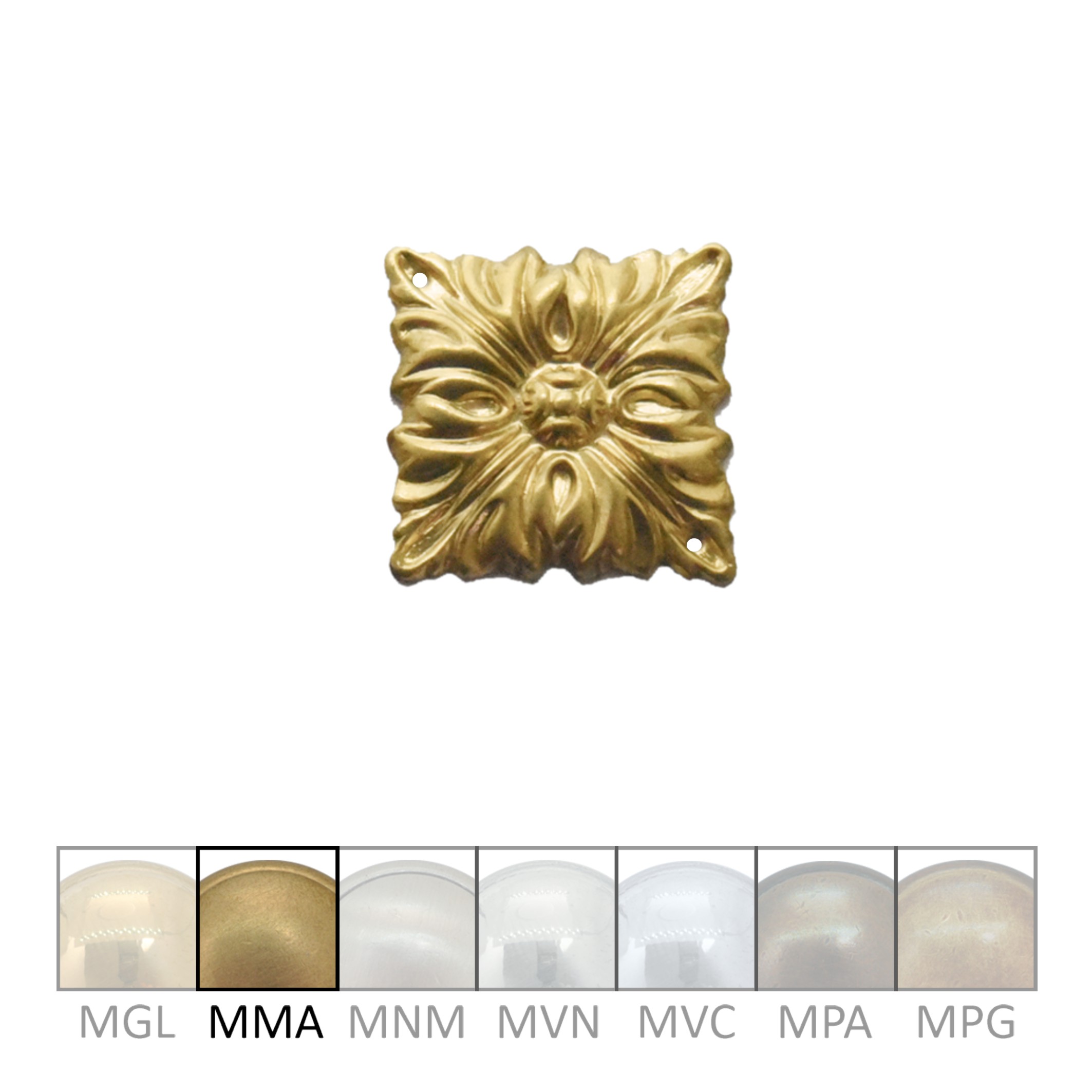 Klassizismus Rosette Messingblech geprägt MMA 26x26mm Serie KL130 Bild1