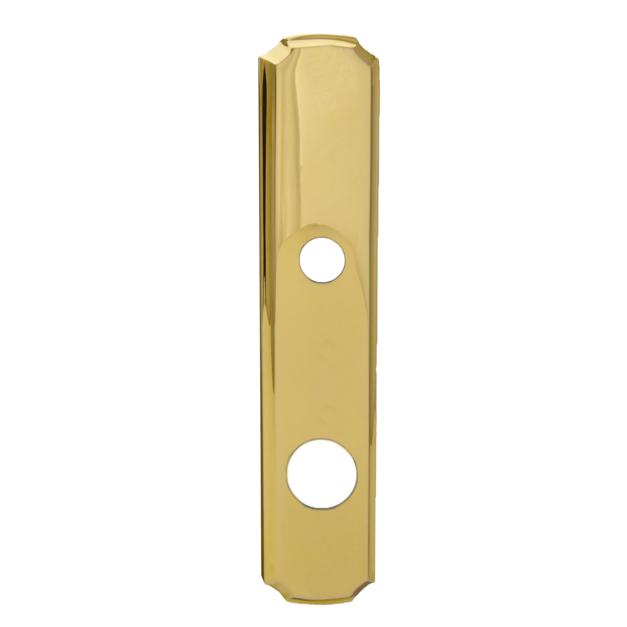Sicherheitstürschild Außen, Dist. 92 mm KS, Messing glänzend L x B