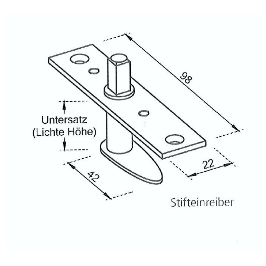 Fenster Schlüssel Einreiber mit 20 mm Untersatz Eisen verzinkt Bild1