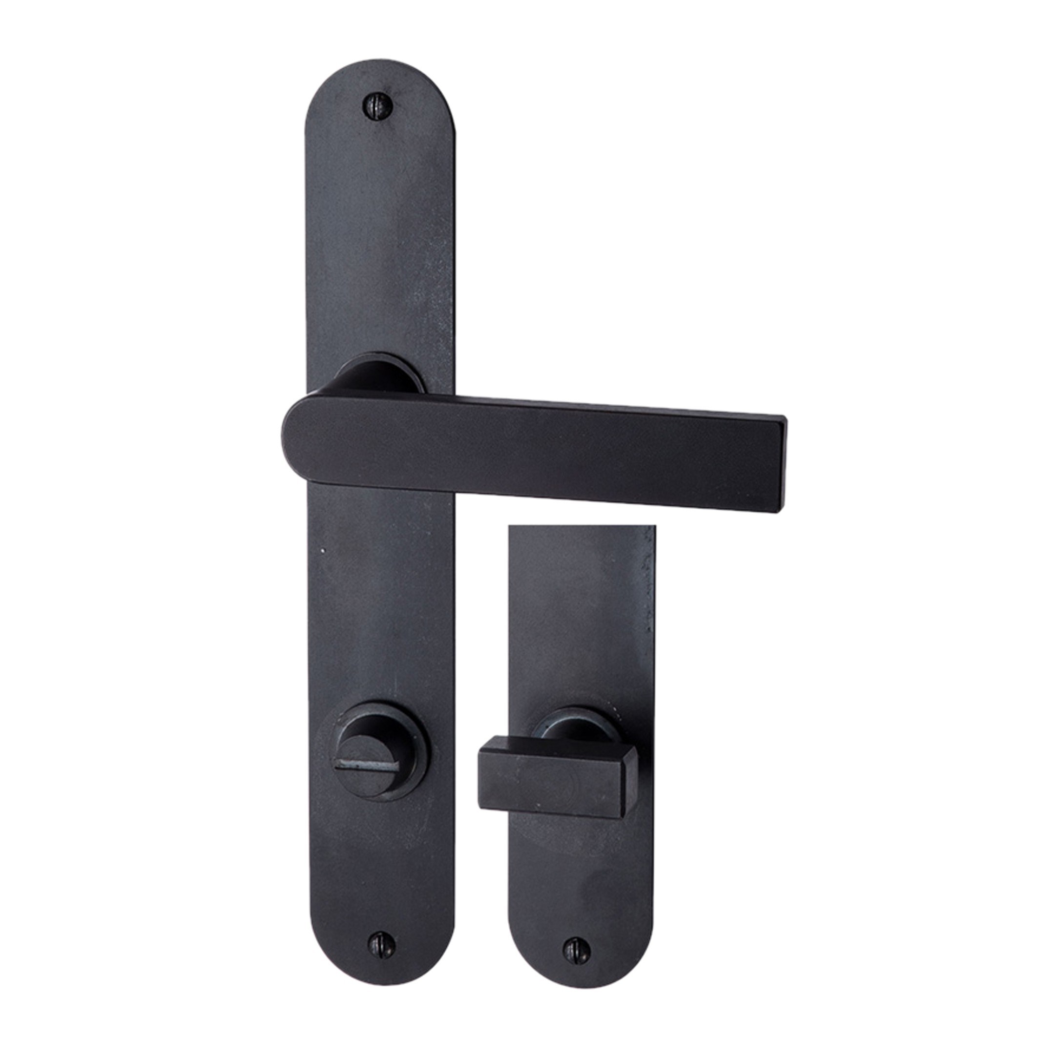 Badezimmertürgarnitur WC. Dist. 78 in Eisen. LxB Badezimmertürgarnitur in Eisen Schwarz gebrannt & gewachst WC 78 mit TD081 Serie TG543 Bild1