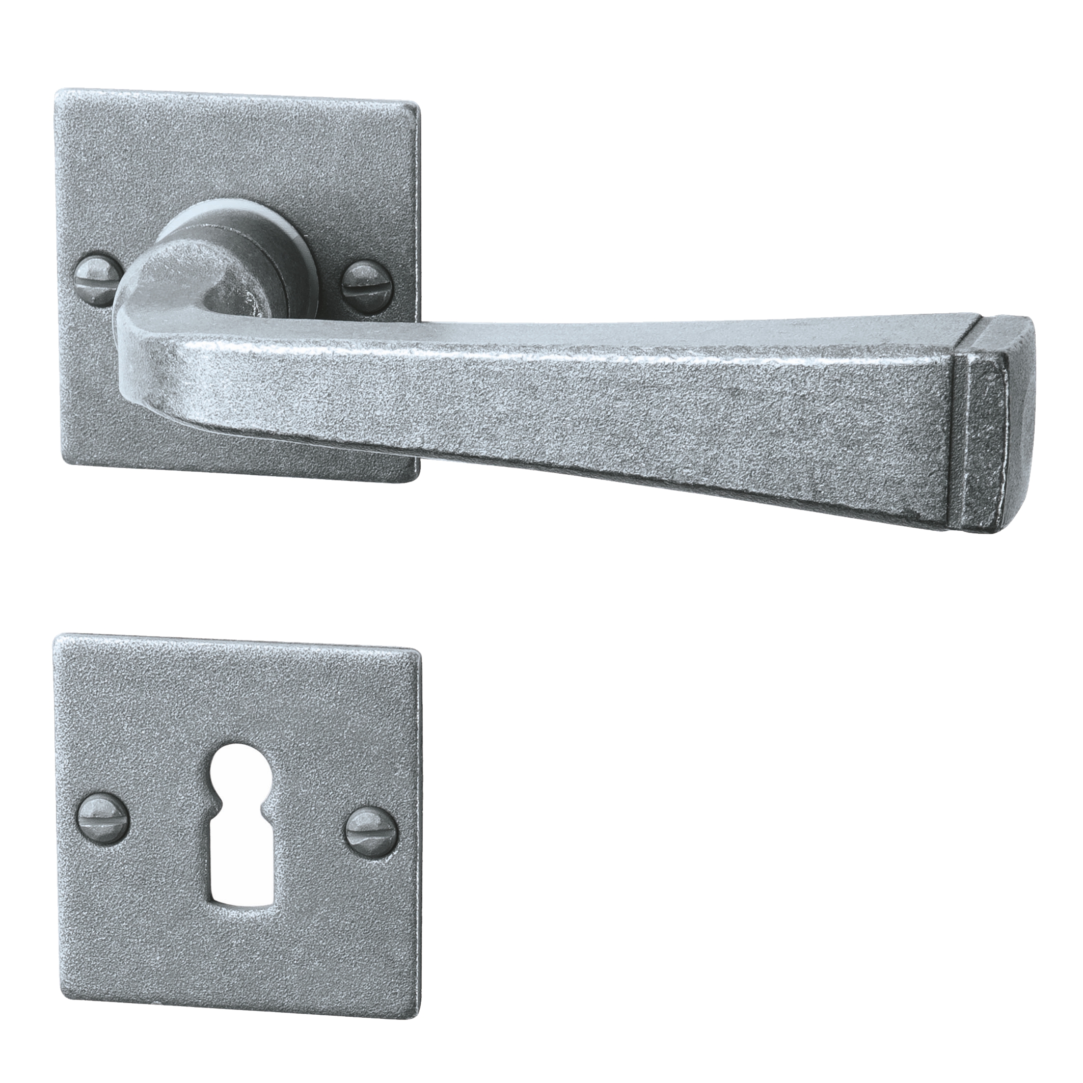 Rosettengarnitur in Schmiedeeisen thermopatiniert ® BB mit TD055 Serie TG505 Bild1