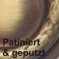Jugendstil Möbelschild geprägt Messing MPG 27 x 75mm mit Griff und Schlüsselloch Serie JU004 Bild2