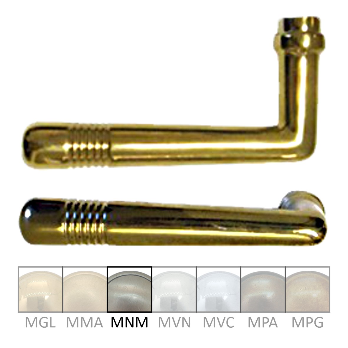 Türgriff aus Messing vernickelt matt 110mm DIN Links Serie TD017 Bild1