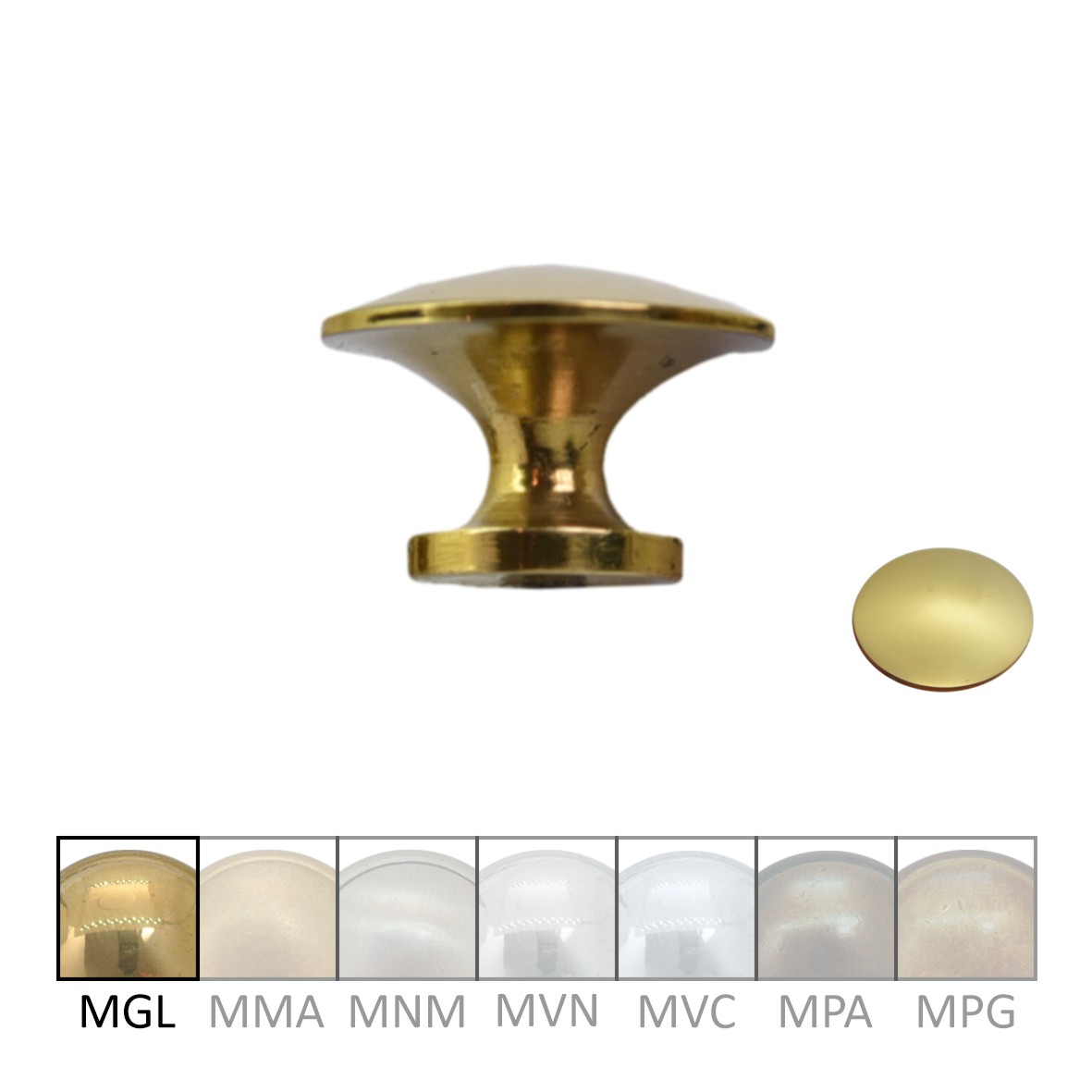 Möbelknopf aus Messing MGL D 20mm Serie KN100 Bild1