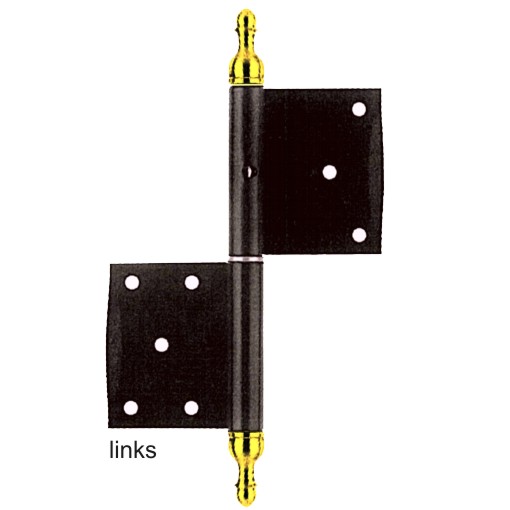 Einstemmband Blendrahmen fester Stift 160mm links - Eisen schwarz MS Zierkopf Serie TB006 Bild1