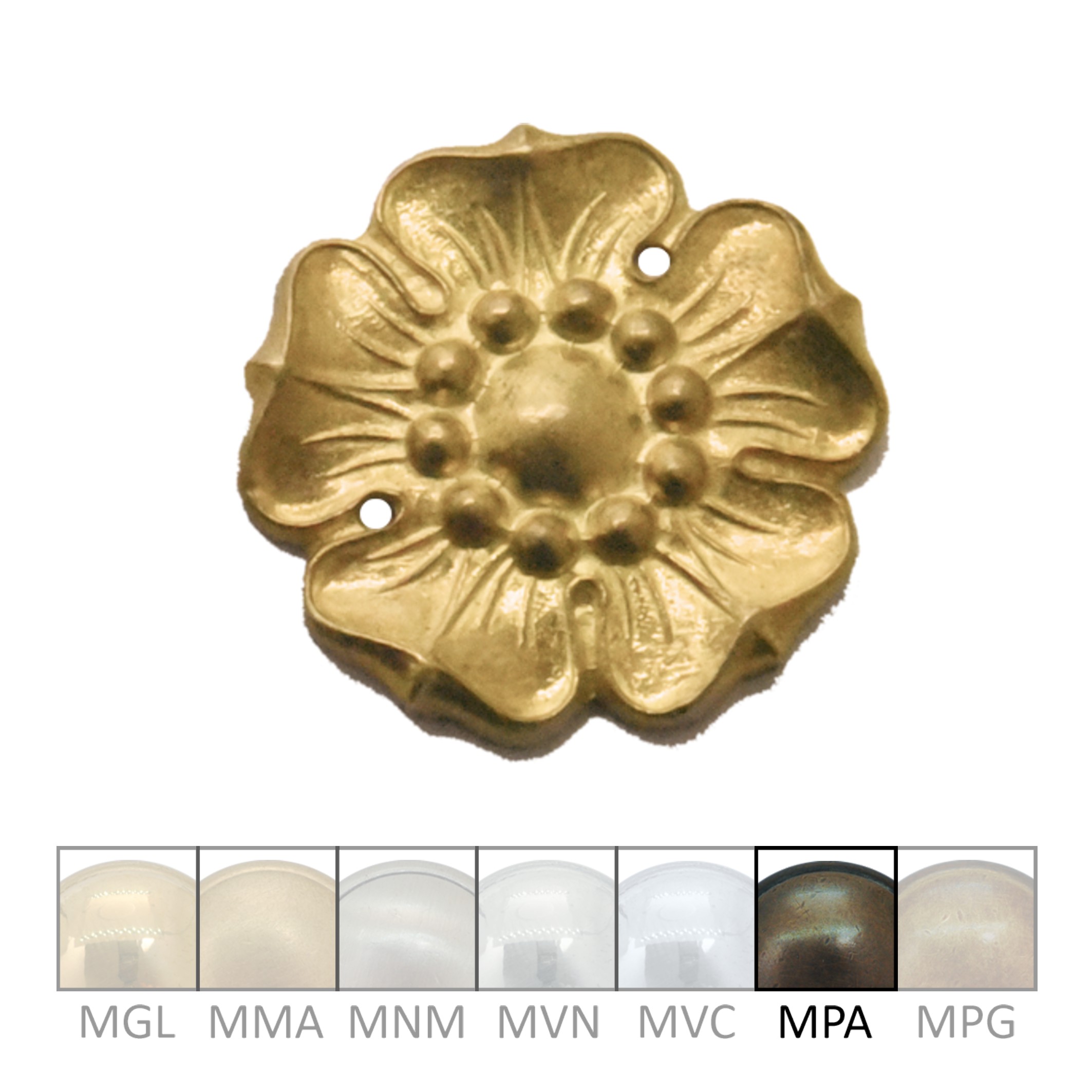 Klassizismus Rosette gegossen Messing MPA D35mm Serie KL127 Bild1