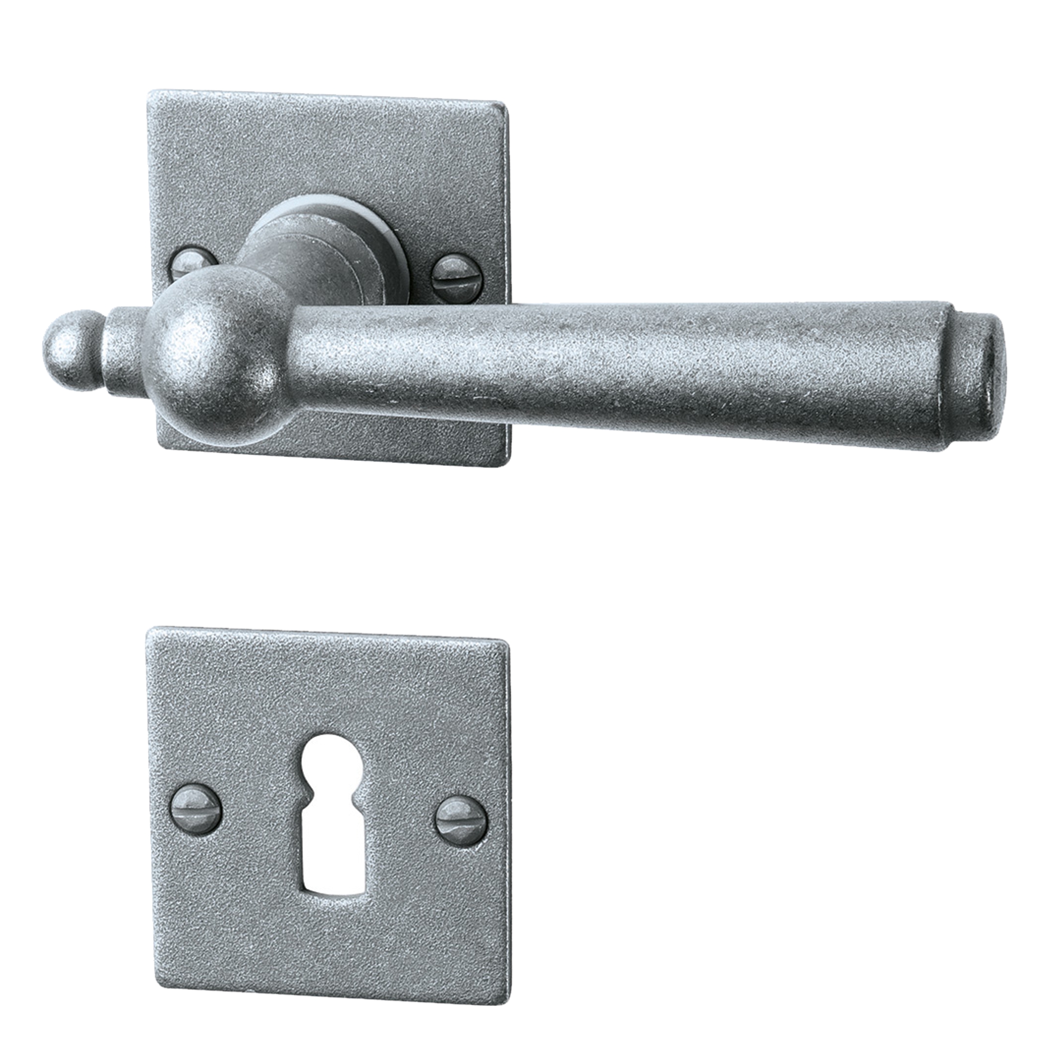 Rosettengarnitur in Schmiedeeisen thermopatiniert ® BB mit TD052 Serie TG505 Bild1