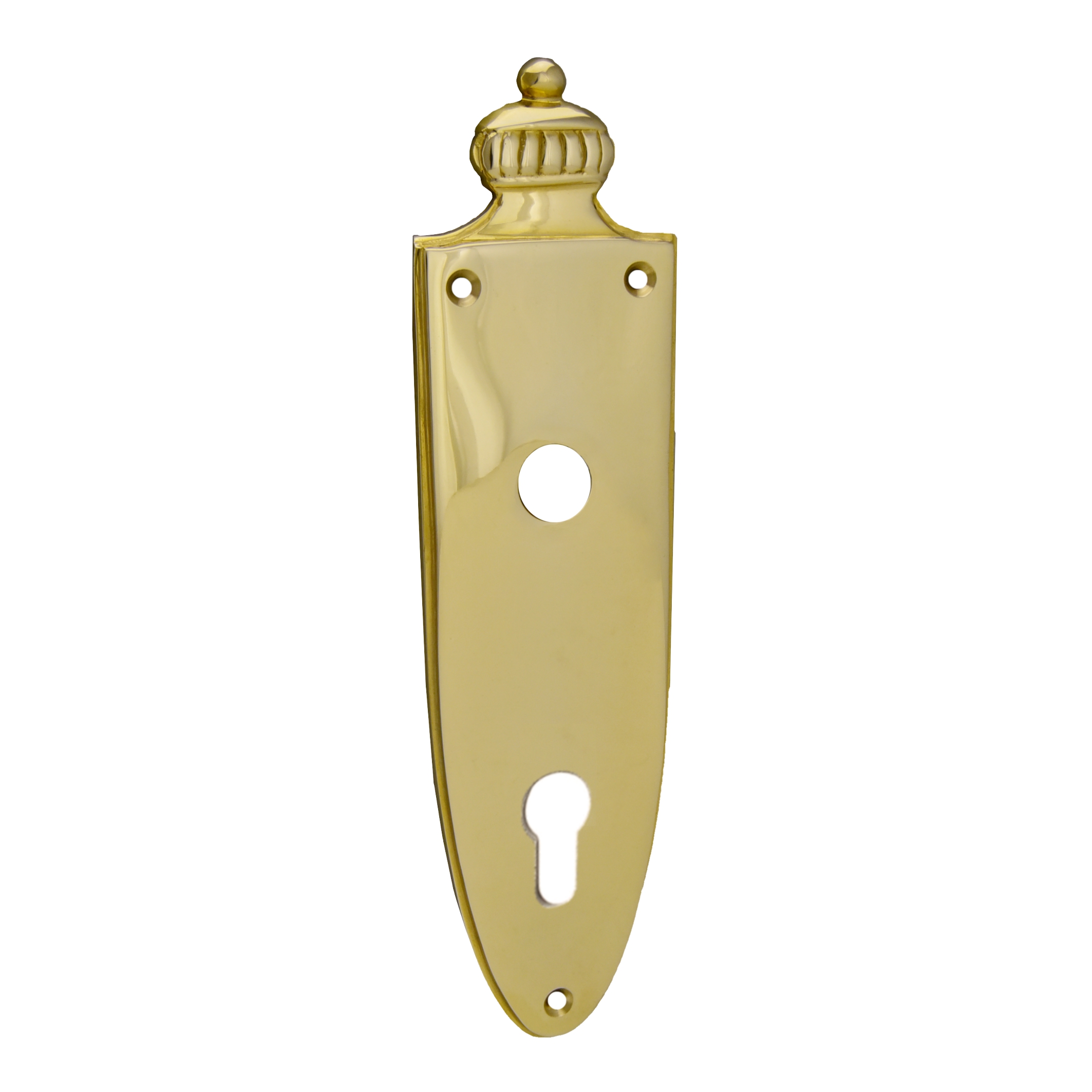 Haustürschild Dist. 92 mm PZ, Messing glänzend L x B